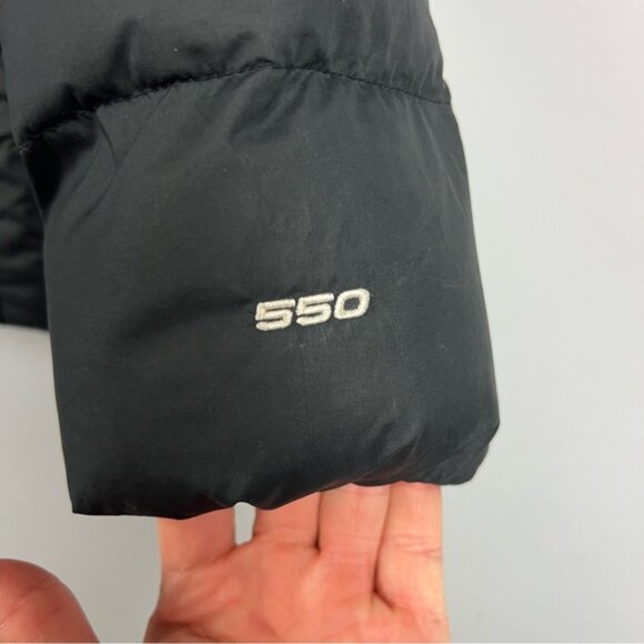 The North Face Youth 550 Down Hooded Puffer Jacket Black Size 14/16 - Picture 2 of 11
